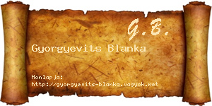 Gyorgyevits Blanka névjegykártya